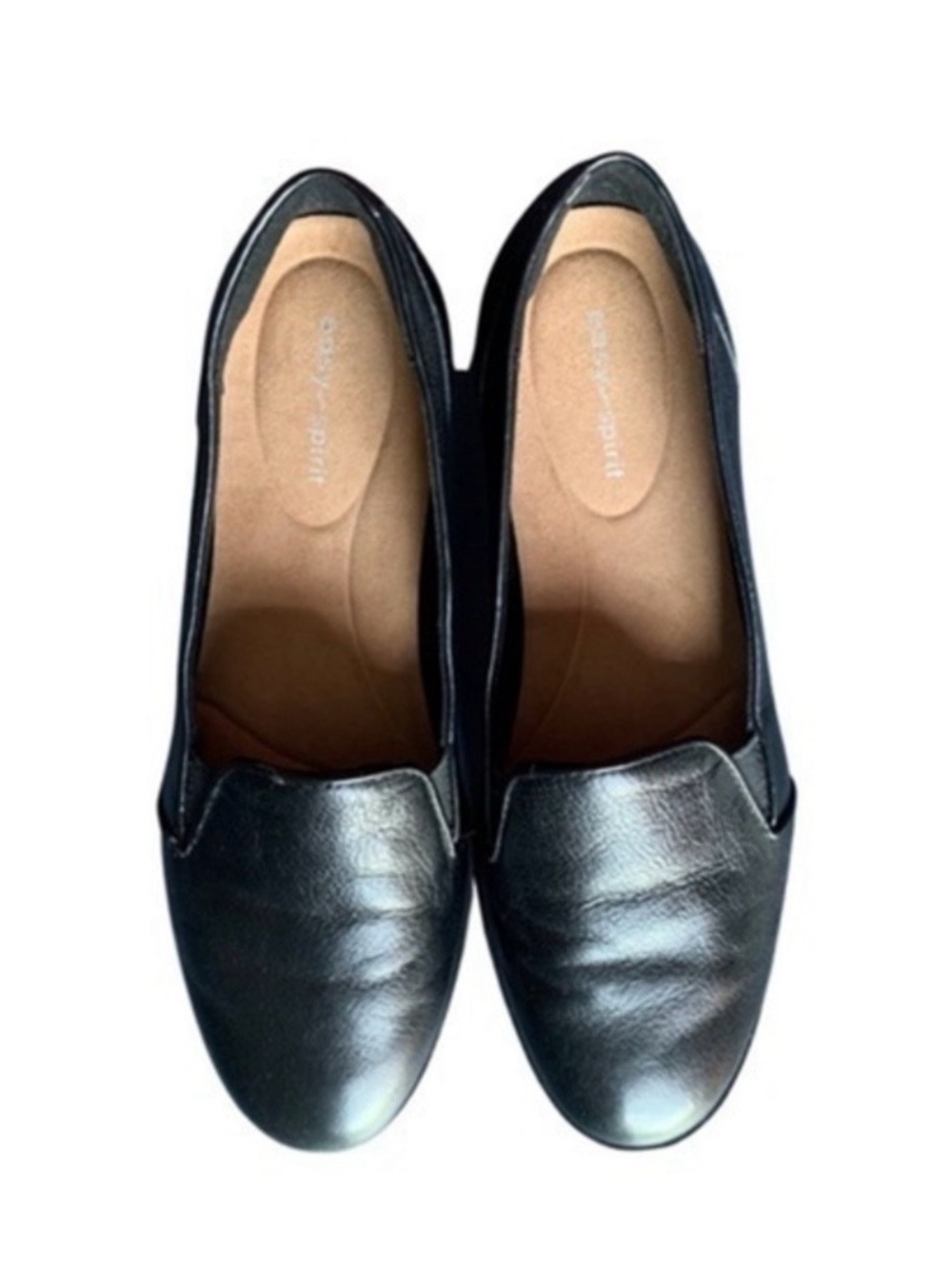 Easy Spirit Black Leather Round Toe Loafers Sz 7.5 NWT